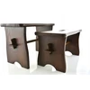 VIDUTINĖS RUDOS taburetės RYCZKA WOODEN STOOL virtuvės taburetė su platforma FSC