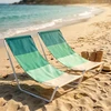 Vilde 2x GARDEN BEACH gultai, turistinio kempingo sulankstomas nešiojamas fotelis