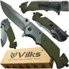 VILKS KNIFE Kišeninis peilis SURVIVAL Sulankstomas daugiafunkcis taktinis karinis SHARP PLIENAS