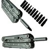 VILKS MULTITOOL daugiafunkcinis išgyvenimo rinkinys FIRST STAINLESS Steel Case BITS