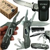 VILKS MULTITOOL daugiafunkcinis išgyvenimo rinkinys sulankstomų peilių kombinuotų replių BITS dėklas