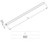 Virtuvinės laikiklių sistemos vamzdelis 600mm/Ø16mm juodas