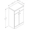 Vonios spintelė DEFTRANS VENUS B50, pastatoma, 50 × 79 × 30 cm, baltos sp.