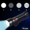 Weishi Įkraunamas TAKTINIS LED BLYKŠČIAS GALINGAS karinis ZOOM prožektorius USB-C