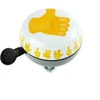 Widek Dviračio skambutis Emoji - Dviračių mada - 80 mm skersmuo - Balta/Geltona - Emoji raštas - Thumbs Up modelis