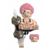 WM Sukuna Ryomen rožiniai plaukai iš Jujutsu Kaisen minifigūrėlės kaladėlėms