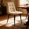Wohnartig BEIGE aksominė kėdė, 2 vnt., apmušta valgomajam, virtuvės svetainei