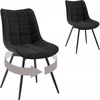 WOLTU SUKUMO KĖDŽIŲ RINKINYS IŠ 2 VALGOMO VIRTUVĖS VELVET METAL LEGS 83