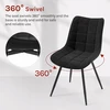 WOLTU SUKUMO KĖDŽIŲ RINKINYS IŠ 2 VALGOMO VIRTUVĖS VELVET METAL LEGS 83