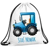 Woodman KREPŠELIS darželiui šlepetės, batai, mėlyna apranga, Personalizuotas traktorius