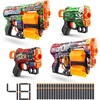 X-Shot Zuru Xshot Skins Dread Menace Blaster rinkinys iš 4 paleidimo priemonių, 48 smiginis