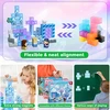 XINLONGDIANZI Magnetinės plytos 100 vnt Minecraft Style + Papildoma 100 plytų + 5 figūrėlės
