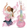 Xpart INTERAKTYVI ELEKTRINĖ GITARA VAIKAMS ŠVIESI GARSO ROŽINĖ MUZIKA