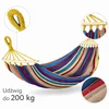 XXL dvivietis sodo hamakas 250x155 cm su pagalve, spalvingas, 200kg + virves