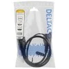 Y-Splitter maitinimo laidas nuo C14 iki C13 + C7, 0,5 DELTACO juodas / DEL-109YA