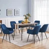 Yaheetech Svetainės valgomojo kėdžių RINKINYS iš 2 LOFT minkšto mėlyno VELVET