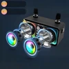 Zaxer KARAOKE GALBARIAUSIO ĮRENGINIS SU 2 BELAIDAIS BLUETOOTH MIKROFONAIS SPALVOTAS LED
