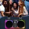 Zaxer KARAOKE GALBARIAUSIO ĮRENGINIS SU 2 BELAIDAIS BLUETOOTH MIKROFONAIS SPALVOTAS LED