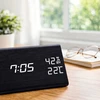 ZEGAR BUDZIK ELEKTRONICZNY CYFROWY NA SZAFKĘ NOCNĄ ALARM TERMOMETR