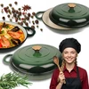 Žemai emaliuotas ketaus HAGE POT 30 cm 3L butelis Žalios indukcinės dujos