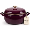 Mondex Žemai emaliuotas puodas su dangčiu, 24cm, 5L, Metalac dujų indukcija