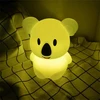 Zolta Silikoninė naktinė lempa vaikams, švelnios spalvos, RGB LED USB, xxl + pultelis