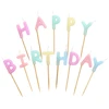 Papstar Žvakutės Happy Birthday Pastelinės spalvos