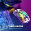 Bevielė žaidimų pelė Attack Shark Pelė X2 Baltas / permatoma Tri-Mode 2.4Ghz/Bluetooth 5.0/USB C PixArt 3212-RGB Backlit-Silen