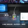 Bevielė žaidimų pelė Attack Shark Pelė X2 Baltas / permatoma Tri-Mode 2.4Ghz/Bluetooth 5.0/USB C PixArt 3212-RGB Backlit-Silen