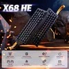 Magnetinė laidinė žaidimų klaviatūra Attack Shark X68 HE Juodas / Juoda. laidinė. RGB pašvietimas. 66 mygtukai