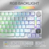 Mechaninė žaidimų klaviatūra Attack Shark X820 Ultra Baltas Contour line RGB LED TFT ekranas