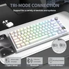 Mechaninė žaidimų klaviatūra Attack Shark X820 Ultra Baltas Contour line RGB LED TFT ekranas