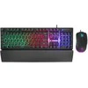 Pelės ir klaviatūros rinkinys Rampage KM-RX7 FORTUNA Rainbow RGB apšvietimas. pilno dydžio. 6400dpi pelė.