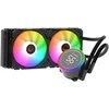 Rampage HELIOS C15 skysčiu aušinamas procesoriaus 12 cm aušintuvas su temperatūros rodmeniu. ARGB 240 mm. Intel LGA1700 / AMD AM5