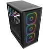 Rampage METEOR kompiuterio korpusas + 650W 80Plus maitinimo šaltinis. juodas. 4xRGB ventiliatoriai. 1xUSB 3.1. 2xUSB 2.0 jungtys