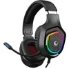 Rampage RM-K90 Vector juodos RGB LED žaidimų ausinės su mikrofonu 3.5mm