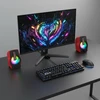Kompiuterio kolonėlės RAMPAGE RMS-G7 FALSETTO 2.0 RGB USB žaidimų kolonėlės (raudona)