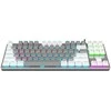 Rampage Snug K14 Pilka/Baltai mėlyna mechaninė žaidimų klaviatūra RGB Rainbow