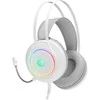 Žainimų ausinės Rampage RM-K45 ORBIT-S. Baltos su RGB Led. su mikrofonu. 7.1