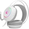 Žainimų ausinės Rampage RM-K45 ORBIT-S. Baltos su RGB Led. su mikrofonu. 7.1