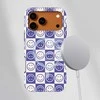 Voltuna Dėklas „Indigo Smiley Grid“ su MagSafe Apple iPhone 13-17 modeliams