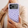 Voltuna Dėklas „Lavender Mist Check“ su MagSafe Apple iPhone 13-17 modeliams