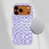 Voltuna Dėklas „Lavender Mist Check“ su MagSafe Apple iPhone 13-17 modeliams