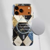 Voltuna Dėklas „Midnight Harlequin Marble“ su MagSafe Apple iPhone 13-17 modeliams