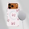Voltuna Dėklas „Rosé Charm Bows“ su MagSafe Apple iPhone 13-17 modeliams