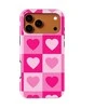 Voltuna Dėklas „Rožinė Heart Checkers“ su MagSafe Apple iPhone 13-17 modeliams