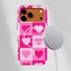 Voltuna Dėklas „Rožinė Heart Checkers“ su MagSafe Apple iPhone 13-17 modeliams