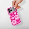 Voltuna Dėklas „Rožinė Heart Checkers“ su MagSafe Apple iPhone 13-17 modeliams