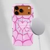 Voltuna Dėklas „Rožinė Heart Web“ su MagSafe Apple iPhone 13-17 modeliams