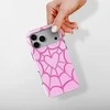 Voltuna Dėklas „Rožinė Heart Web“ su MagSafe Apple iPhone 13-17 modeliams
